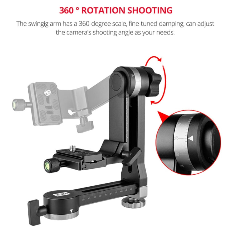 YELANGU A171 YLG0401E-C 360 Degree Rotation Horizontal Cantilever Gimbal Tripod Head for Home DV and SLR Cameras (Black) - Tripod Heads by YELANGU | Online Shopping South Africa | PMC TechLife | Buy Now Pay Later Mobicred