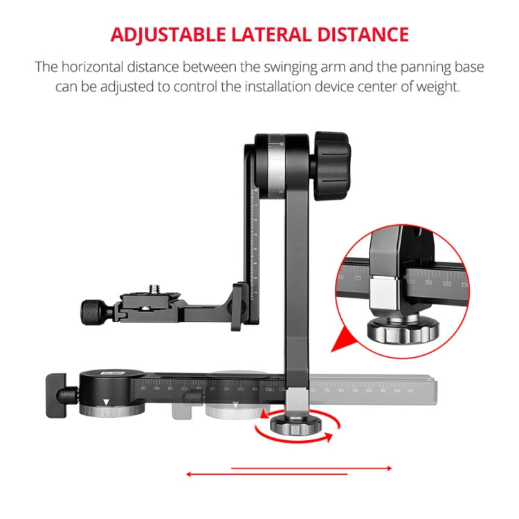 YELANGU A171 YLG0401E-C 360 Degree Rotation Horizontal Cantilever Gimbal Tripod Head for Home DV and SLR Cameras (Black) - Tripod Heads by YELANGU | Online Shopping South Africa | PMC TechLife | Buy Now Pay Later Mobicred