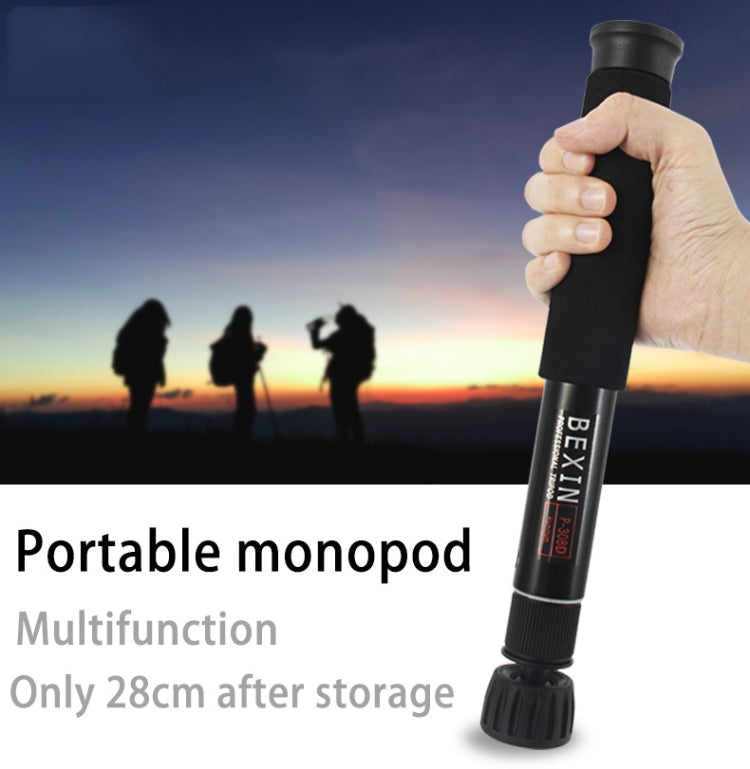 BEXIN P308D Portable Travel Outdoor DSLR Camera Aluminum Alloy Monopod Holder (Black) - free shipping - PMC TechLife - Order now!