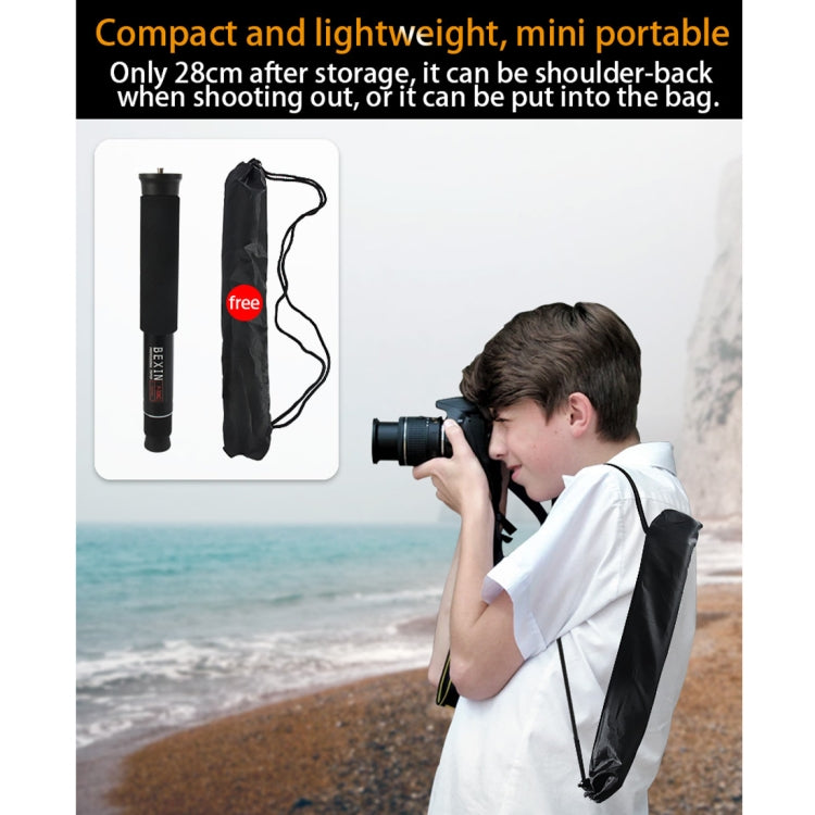 BEXIN P308D Portable Travel Outdoor DSLR Camera Aluminum Alloy Monopod Holder (Black) - free shipping - PMC TechLife - Order now!
