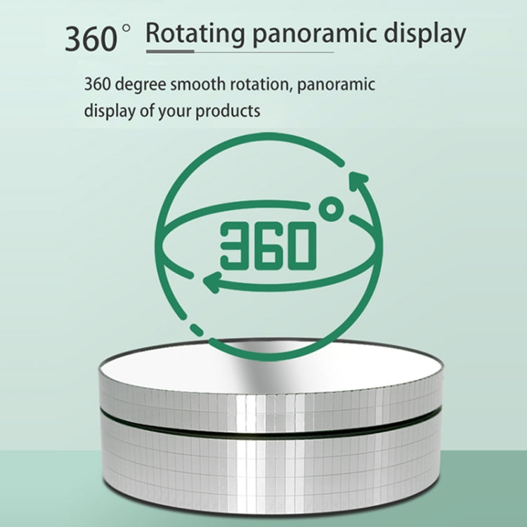 12cm 360 Degree Rotating Turntable Mirror Electric Display Stand Video Shooting Props Turntable, Load: 3kg (White) -  by PMC TechLife | Online Shopping South Africa | PMC TechLife | Buy Now Pay Later Mobicred