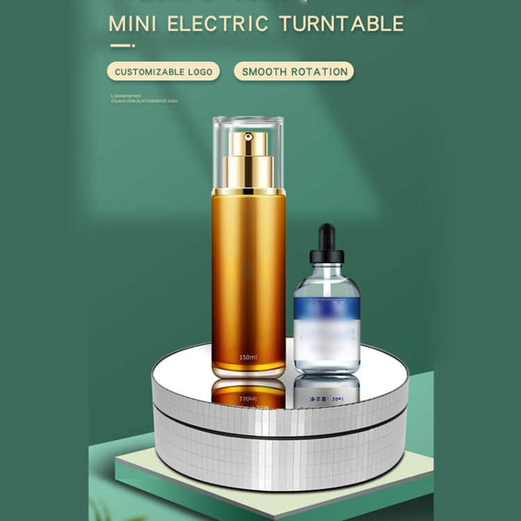 12cm 360 Degree Rotating Turntable Mirror Electric Display Stand Video Shooting Props Turntable, Load: 3kg (Gold) -  by PMC TechLife | Online Shopping South Africa | PMC TechLife