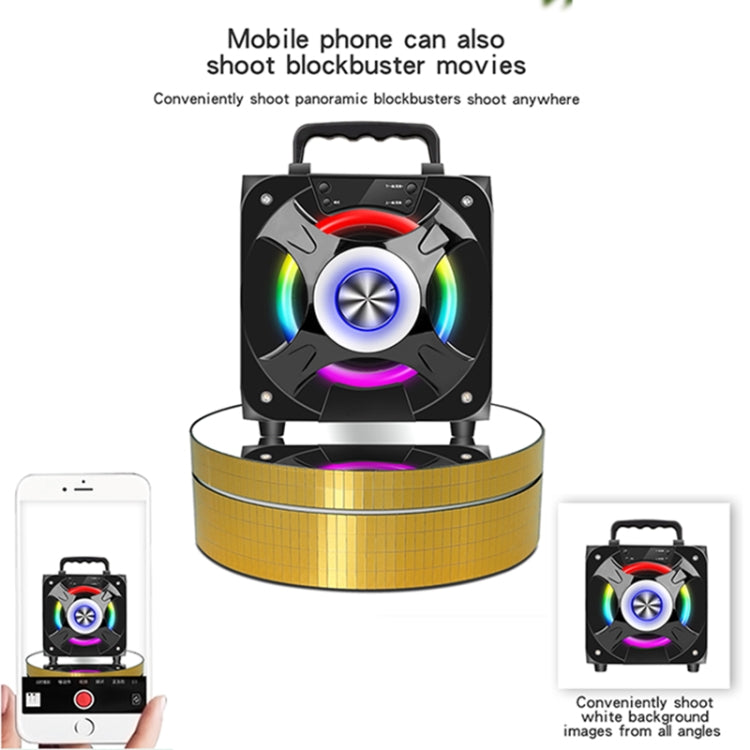 12cm 360 Degree Rotating Turntable Mirror Electric Display Stand Video Shooting Props Turntable, Load: 3kg (Gold) -  by PMC TechLife | Online Shopping South Africa | PMC TechLife