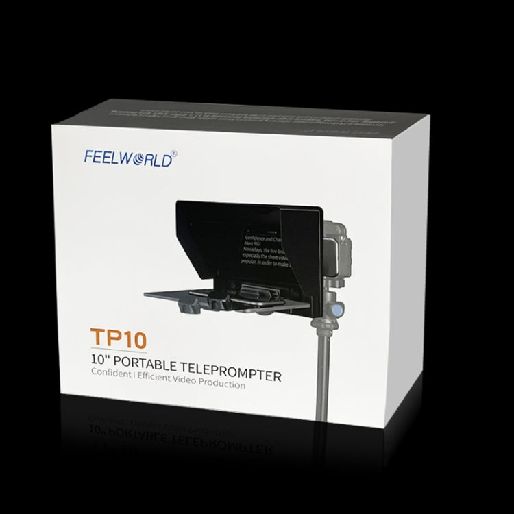 FEELWORLD TP10 Portable 10-inch Folding Teleprompter with Remote Control Lens Adapter Ring For Below 10 inches Smartphone / Tablet (Black) - free shipping - PMC TechLife - Order now!