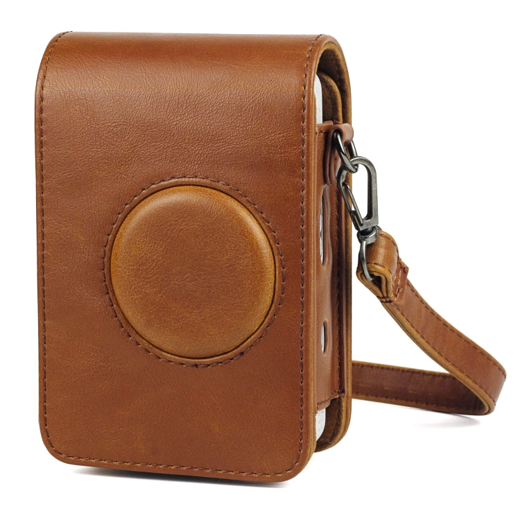 Full Body Camera Retro PU Leather Case Bag with Strap for FUJIFILM instax mini Liplay (Brown) - Leather Bag by PMC Jewellery | Online Shopping South Africa | PMC Jewellery