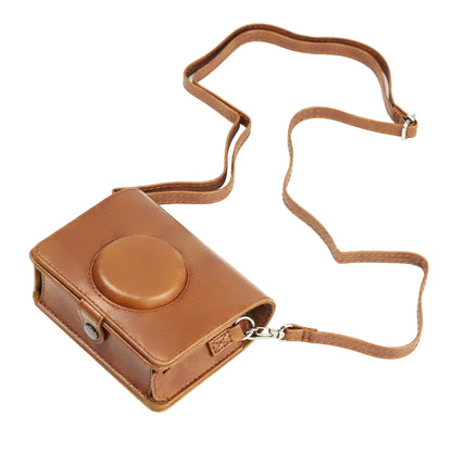 Retro Full Body Camera PU Leather Case Bag with Strap for FUJIFILM instax mini Evo(Brown) - Leather Bag by PMC Jewellery | Online Shopping South Africa | PMC Jewellery