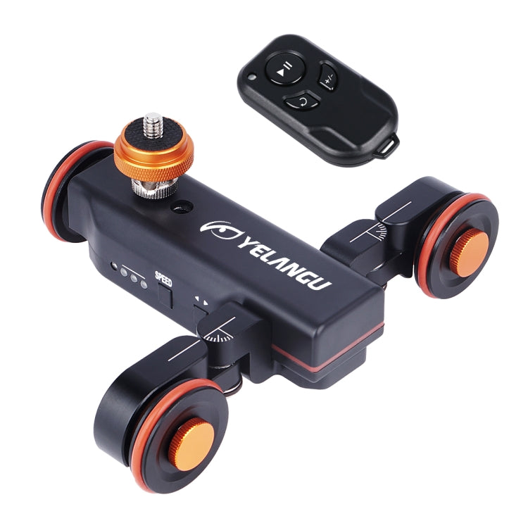 YELANGU L4X Camera Wheel Dolly II Electric Track Slider 3-Wheel Video Pulley Rolling Dolly Car with Remote Control for DSLR / Home DV Cameras, GoPro, Smartphones, Load: 3kg - free shipping - PMC TechLife - Order now!