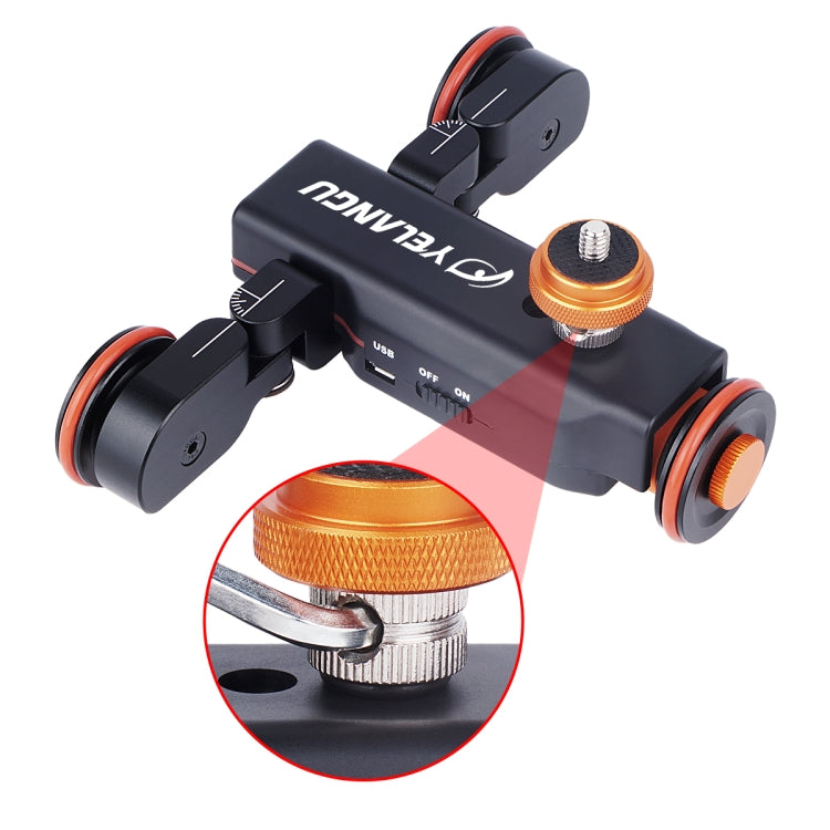 YELANGU L4X Camera Wheel Dolly II Electric Track Slider 3-Wheel Video Pulley Rolling Dolly Car with Remote Control for DSLR / Home DV Cameras, GoPro, Smartphones, Load: 3kg - free shipping - PMC TechLife - Order now!