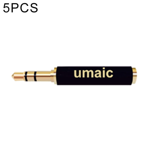 5 PCS 3.5mm Audio 4 Pole Female to 3 Pole Male Microphone Adapter(Black) -  by PMC Jewellery | Online Shopping South Africa | PMC Jewellery