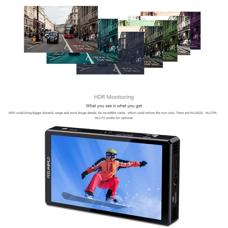 FEELWORLD CUT6 6-inch Touch Screen Monitor Recorder FHD IPS 4K HDMI Camera Field Monitor (Black) - free shipping - PMC TechLife - Order now!