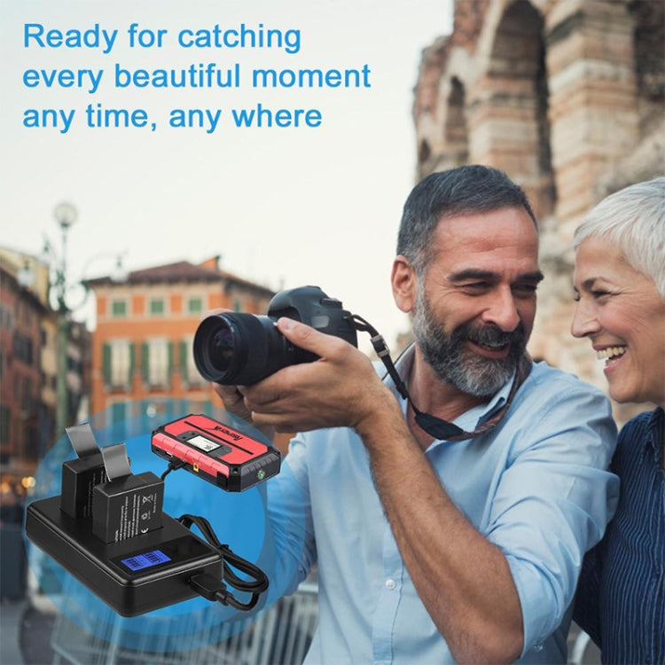 SJCAM SJ7000 / SJ6000 / SJ5000 / SJ4000 Battery LCD Screen Dual Batteries Charger, Displays Charging Capacity(Black) - Battery USB Charger by PMC TechLife | Online Shopping South Africa | PMC TechLife | Buy Now Pay Later Mobicred