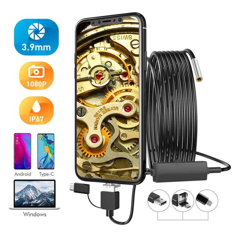 inskam107 3.9mm 3 In 1 HD Waterproof Industry Digital Endoscope Inspection Camera, Length: 1m Flexible Cable(Black) - free shipping - PMC TechLife - Order now!