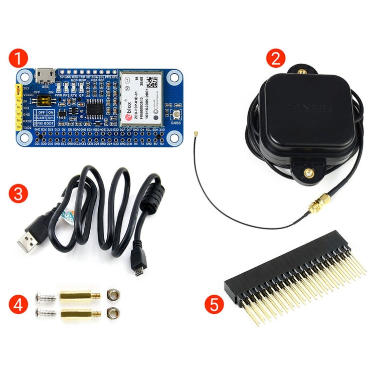 Waveshare ZED-F9P GPS-RTK HAT Centimeter Level Accuracy Multi-Band RTK Differential GPS Module for Raspberry Pi - Modules Expansions Accessories by WAVESHARE | Online Shopping South Africa | PMC Jewellery