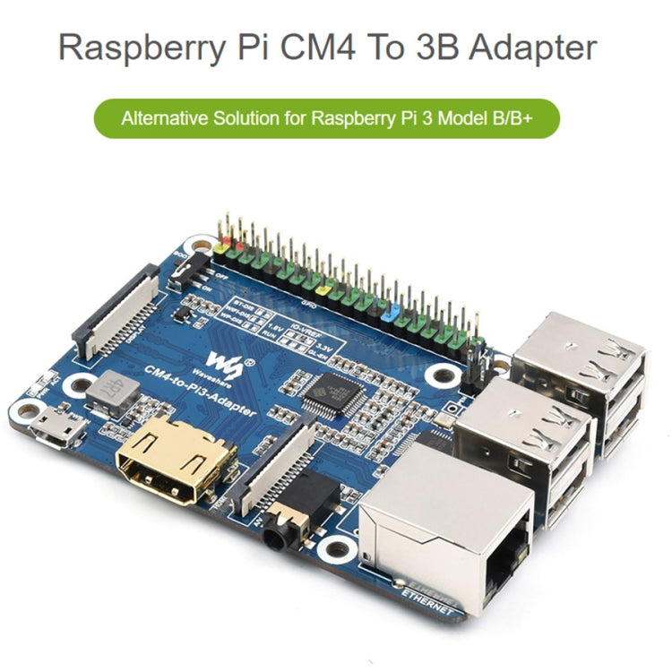 Raspberry Pi CM4 To 3B Adapter for Raspberry Pi 3 Model B/B+ - Modules Expansions Accessories by WAVESHARE | Online Shopping South Africa | PMC TechLife | Buy Now Pay Later Mobicred