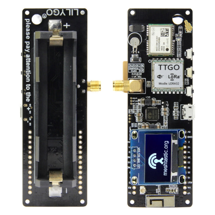 TTGO Meshtastic T-Beam V1.1 ESP32 923MHz OLED WiFi Bluetooth GPS NEO-6M SMA 18650 Battery Holder - free shipping - PMC TechLife - Order now!