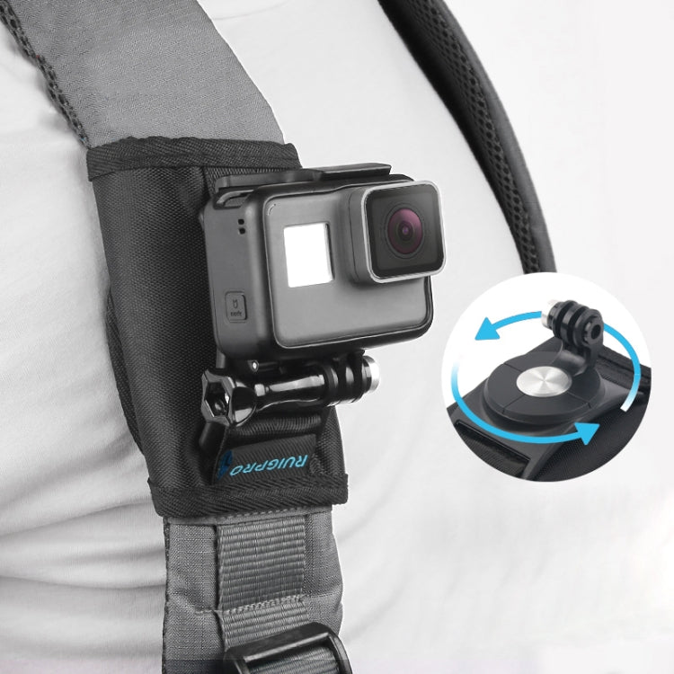 RUIGPRO Hook and Loop Fastener Backpack Rec-Mounts Clip Clamp Mount with Screw for GoPro HERO9 Black / HERO8 Black /7 /6 /5 /5 Session /4 Session /4 /3+ /3 /2 /1, DJI Osmo Action, Xiaoyi and Other Action Cameras(Black) -  by RUIGPRO | Online Shopping South Africa | PMC TechLife