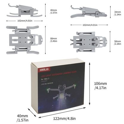 For DJI Mini 3 STARTRC LED Light Folding Anti-fall Heightened Landing Gear Training Rack (Grey) - Holder Series by STARTRC | Online Shopping South Africa | PMC Jewellery