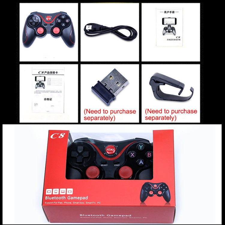 C8 Bluetooth Gaming Controller Grip Game Pad, For Android / iOS  / PC / PS3 - free shipping - PMC TechLife - Order now!