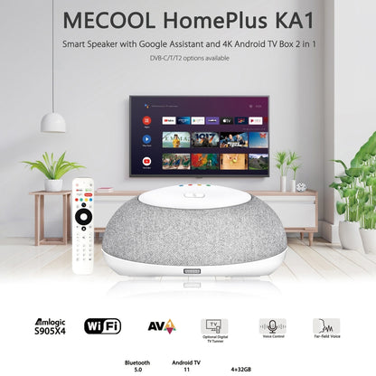 MECOOL KA1 Smart TV Speaker Android 11 TV Box with Remote Control, Amlogic S905X4 Quad Core Cortex-A55, 4GB+32GB, Dual-Band / Bluetooth / Ethernet / DVB-T/T2 / DVB-C(AU Plug) - Amlogic S905 by MECOOL | Online Shopping South Africa | PMC Jewellery