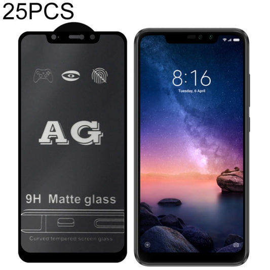 25 PCS AG Matte Frosted Full Cover Tempered Glass For Xiaomi Redmi Note 6 Pro -  by PMC Jewellery | Online Shopping South Africa | PMC Jewellery