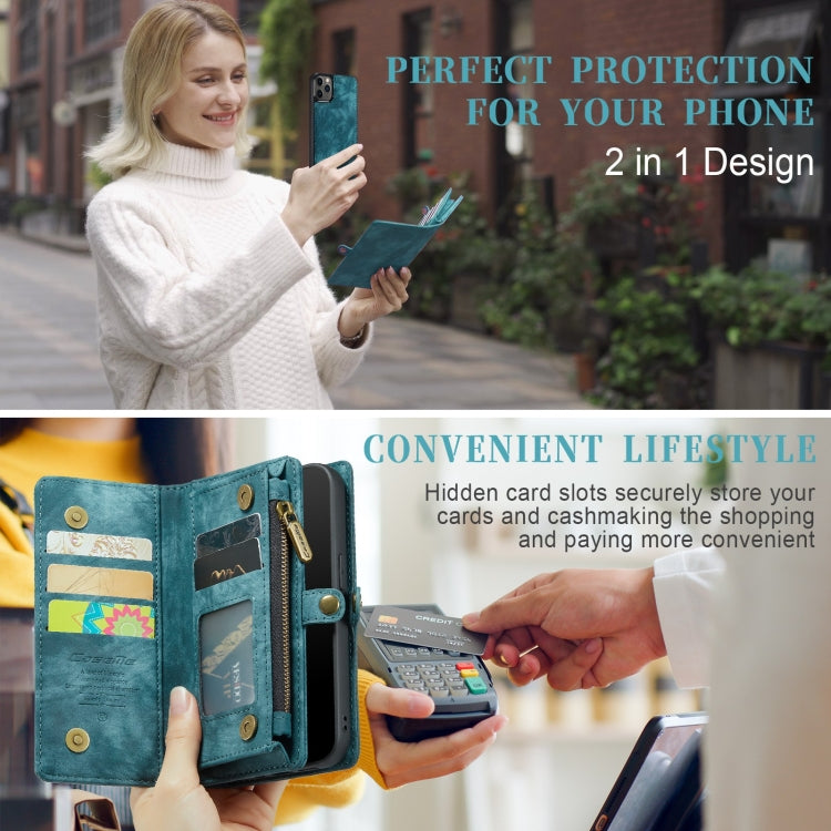 For iPhone 11 Pro CaseMe-008 Detachable Multifunctional Horizontal Flip Leather Case with Card Slot & Holder & Zipper Wallet & Photo Frame (Blue) - free shipping - PMC TechLife - Order now!