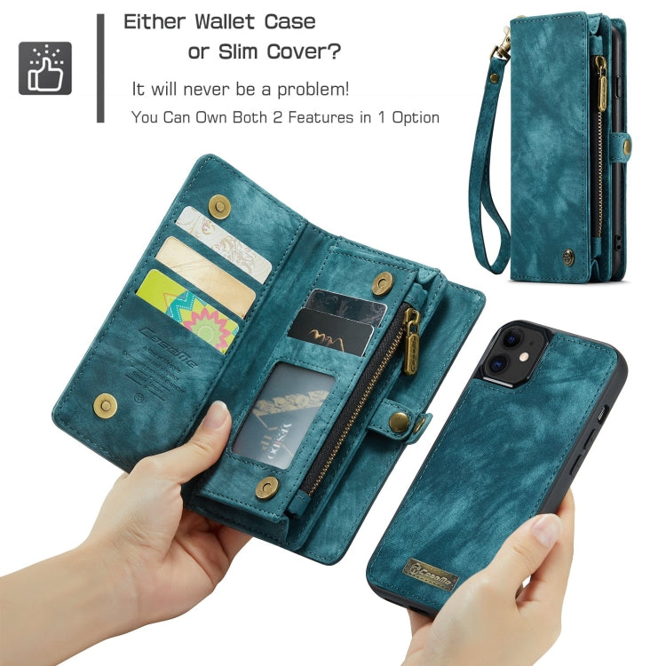 For iPhone 11 CaseMe-008 Detachable Multifunctional Horizontal Flip Leather Case with Card Slot & Holder & Zipper Wallet & Photo Frame (Blue) - iPhone 11 Cases by CaseMe | Online Shopping South Africa | PMC TechLife | Buy Now Pay Later Mobicred