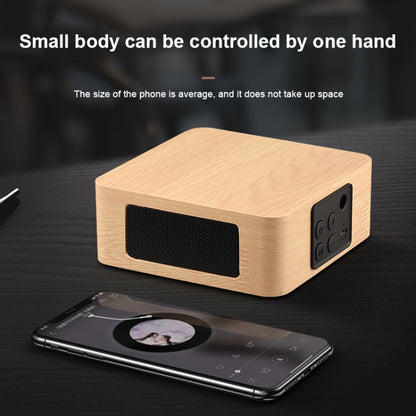 Q1A Bluetooth 4.2 Mini Wooden Double Horns Bluetooth Speaker(Yellow Wood Texture) - Mini Speaker by PMC Jewellery | Online Shopping South Africa | PMC Jewellery