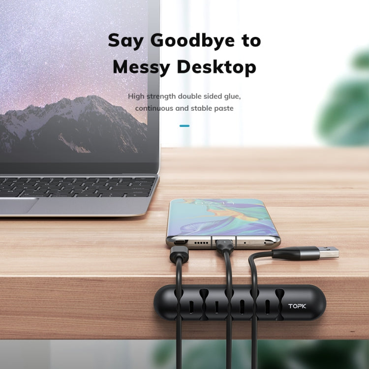 TOPK L35 Desktop Cable Organizer Data Cable Earphone Storage Cable Fixer Magnetic Head Storage Cable Organizer - Cable Organizer by TOPK | Online Shopping South Africa | PMC TechLife