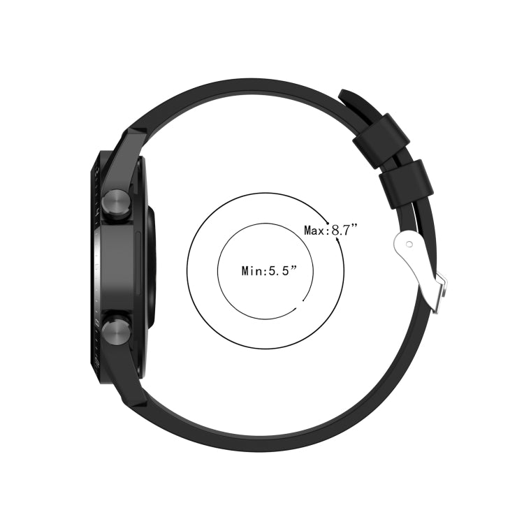 For Huawei Watch GT 2 46mm Silicone  Watch Band with Silver Buckle(White) - Watch Bands by PMC TechLife | Online Shopping South Africa | PMC TechLife | Buy Now Pay Later Mobicred