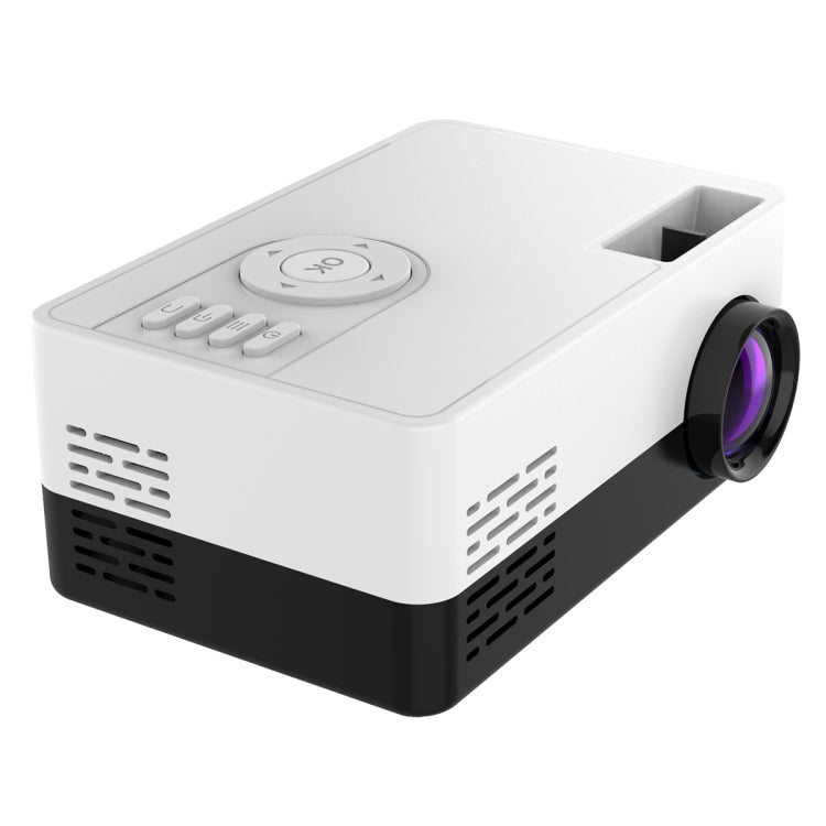 J15 1920 x 1080P HD Household Mini LED Projector with Tripod Mount Support AV / HDMI x 1 / USB x1 / TF x 1, Plug Type:EU Plug(Black White) - Mini Projector by PMC TechLife | Online Shopping South Africa | PMC TechLife | Buy Now Pay Later Mobicred