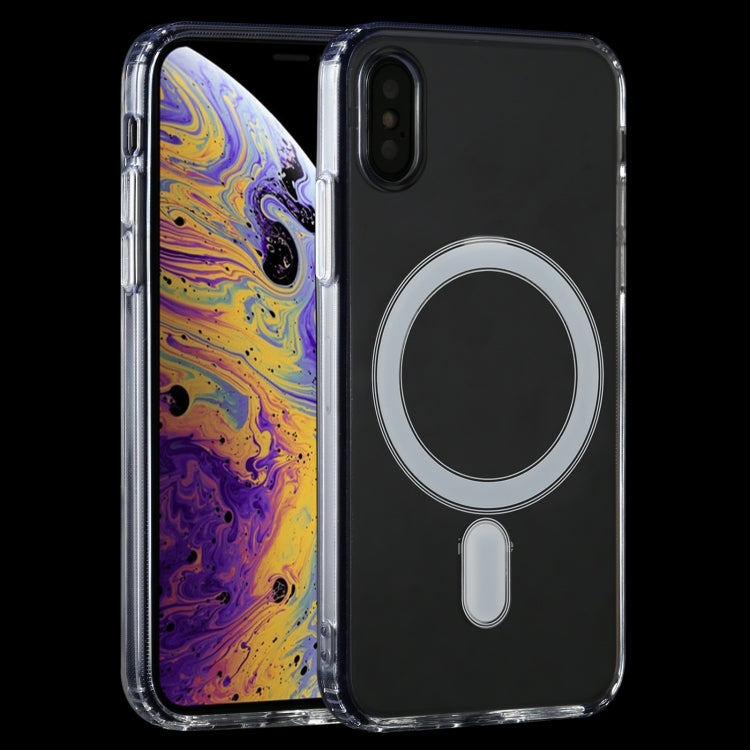 For iPhone XS Max Magsafe Case Simple Magnetic Ring All-inclusive Clear Crystal Acrylic PC +TPU Shockproof Case(Transparent) - More iPhone Cases by PMC Jewellery | Online Shopping South Africa | PMC Jewellery