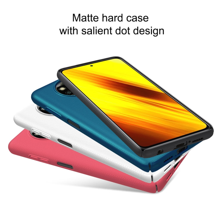 For Xiaomi Poco X3 NFC NILLKIN Frosted Concave-convex Texture PC Protective Case(Peacock Blue) - Xiaomi Cases by NILLKIN | Online Shopping South Africa | PMC Jewellery