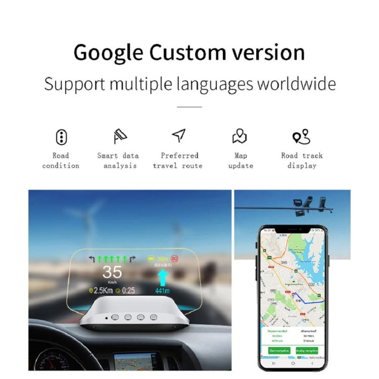 C3 OBD2 + GPS Mode Car Head-up Display HUD Overspeed / Speed / Water Temperature Too High / Voltage Too Low / Engine Failure Alarm / Fatigue Driving Reminder / Navigation Function - Head Up Display System by PMC Jewellery | Online Shopping South Africa | PMC Jewellery