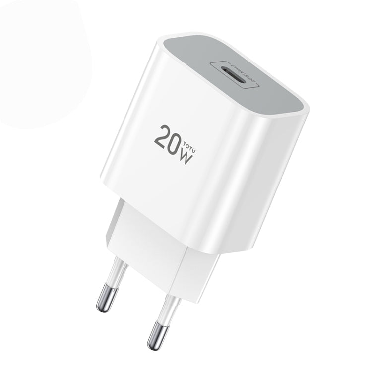 TOTUDESIGN HY034 Glory Series 20W Type-C / USB-C Fast Charging Travel Charger Power Adapter, EU Plug(White) - USB Charger by TOTUDESIGN | Online Shopping South Africa | PMC Jewellery