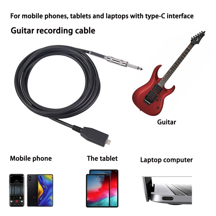 TY48S USB-C / Type-C to 6.35mm Electric Guitar Recording Cable, Cable Length:2m - Microphone Audio Cable & Connector by PMC Jewellery | Online Shopping South Africa | PMC Jewellery