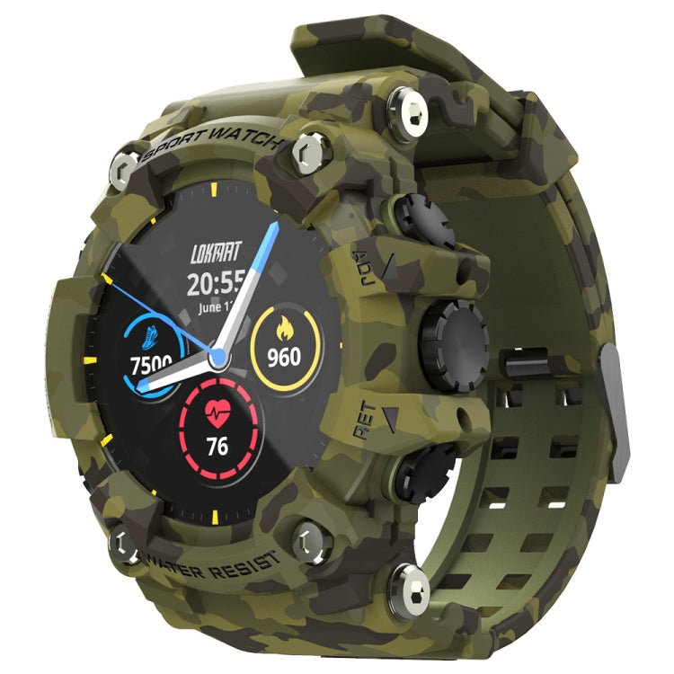 Lokmat ATTACK 1.28 inch TFT LCD Screen Smart Watch, Support Sleep Monitor / Heart Rate Monitor / Blood Pressure Monitor(Camouflage Green) - free shipping - PMC TechLife - Order now!