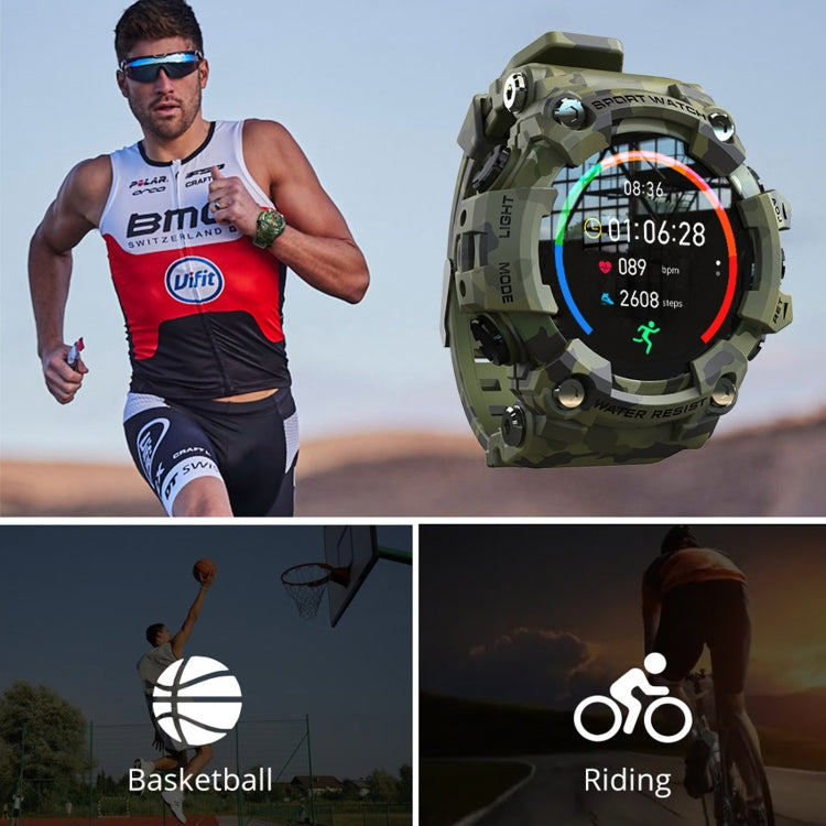 Lokmat ATTACK 1.28 inch TFT LCD Screen Smart Watch, Support Sleep Monitor / Heart Rate Monitor / Blood Pressure Monitor(Camouflage Green) - free shipping - PMC TechLife - Order now!