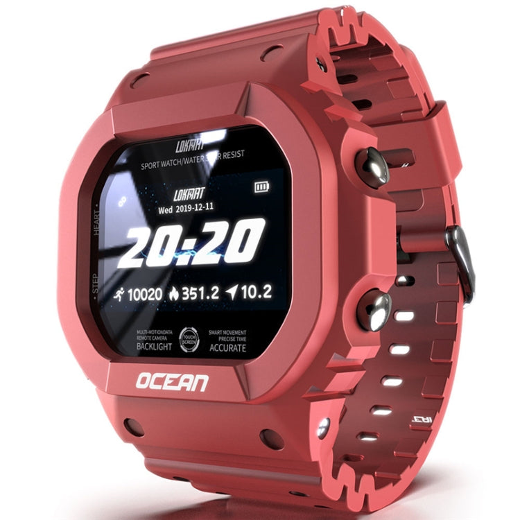 Lokmat OCEAN 1.14 inch TFT Touch Screen IP68 Waterproof Smart Watch, Support Information Reminder / Sleep Monitor / Sport Record(Wine Red) - free shipping - PMC TechLife - Order now!