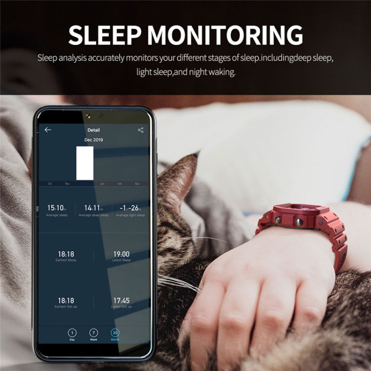 Lokmat OCEAN 1.14 inch TFT Touch Screen IP68 Waterproof Smart Watch, Support Information Reminder / Sleep Monitor / Sport Record(Wine Red) - free shipping - PMC TechLife - Order now!