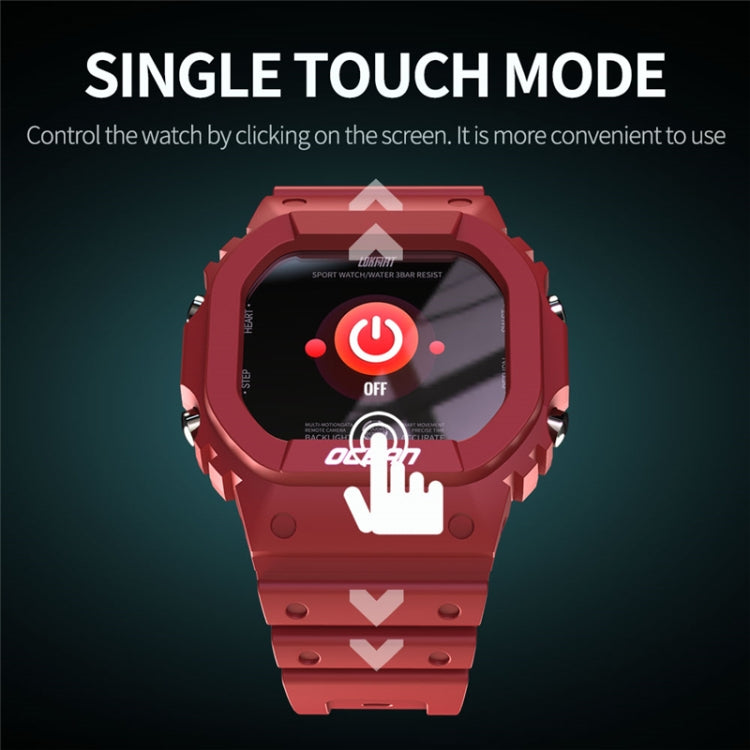 Lokmat OCEAN 1.14 inch TFT Touch Screen IP68 Waterproof Smart Watch, Support Information Reminder / Sleep Monitor / Sport Record(Wine Red) - free shipping - PMC TechLife - Order now!