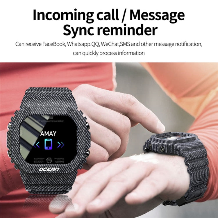 Lokmat OCEAN 1.14 inch TFT Touch Screen IP68 Waterproof Smart Watch, Support Information Reminder / Sleep Monitor / Sport Record(Denim Blue) - free shipping - PMC TechLife - Order now!