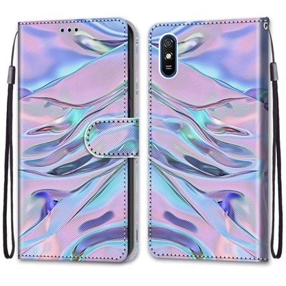 For Xiaomi Redmi 9A Coloured Drawing Cross Texture Horizontal Flip PU Leather Case with Holder & Card Slots & Wallet & Lanyard(Fluorescent Water Texture) - Xiaomi Cases by PMC Jewellery | Online Shopping South Africa | PMC Jewellery