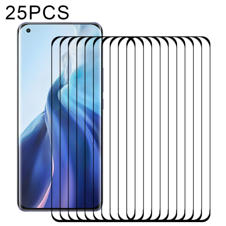 For Xiaomi Mi 11 (Full Glue) 25 PCS 9H HD 3D Curved Edge Tempered Glass Film(Black) -  by PMC TechLife | Online Shopping South Africa | PMC TechLife