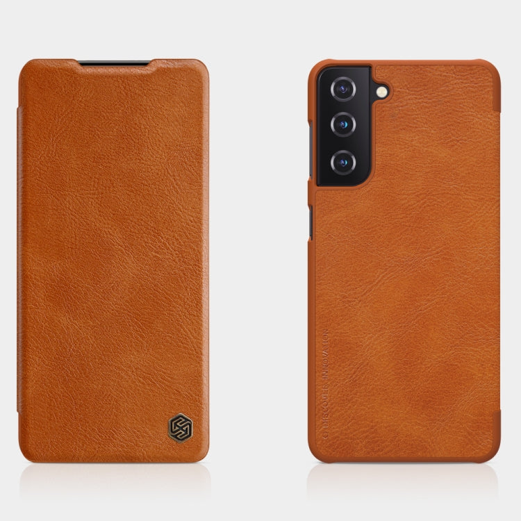 For Samsung Galaxy S21 Plus 5G NILLKIN QIN Series Crazy Horse Texture Horizontal Flip Leather Case with Card Slot(Brown) - Galaxy S21+ 5G Cases by NILLKIN | Online Shopping South Africa | PMC TechLife | Buy Now Pay Later Mobicred