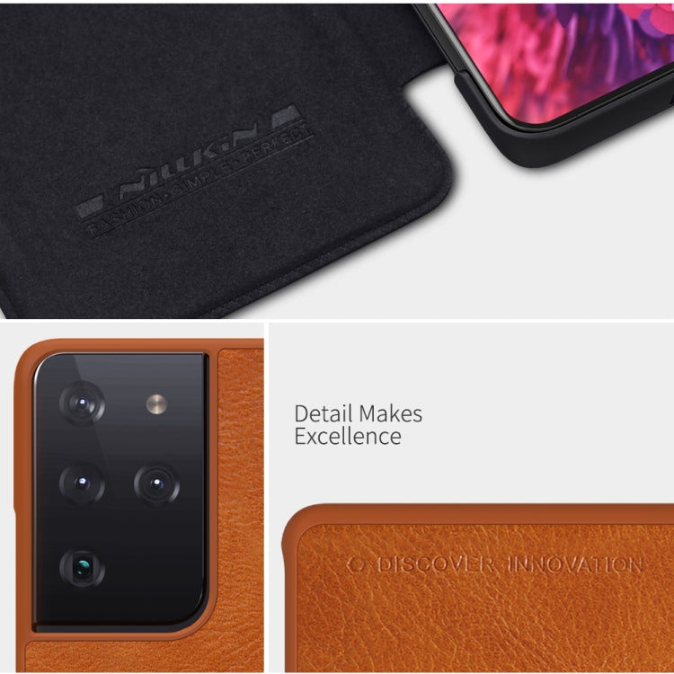 For Samsung Galaxy S21 Ultra 5G NILLKIN QIN Series Crazy Horse Texture Horizontal Flip Leather Case with Card Slot(Black) - free shipping - PMC TechLife - Order now!