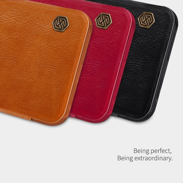 For OnePlus Nord N100 NILLKIN QIN Series Crazy Horse Texture Horizontal Flip Leather Case with Card Slot(Red) - OnePlus Cases by NILLKIN | Online Shopping South Africa | PMC TechLife | Buy Now Pay Later Mobicred