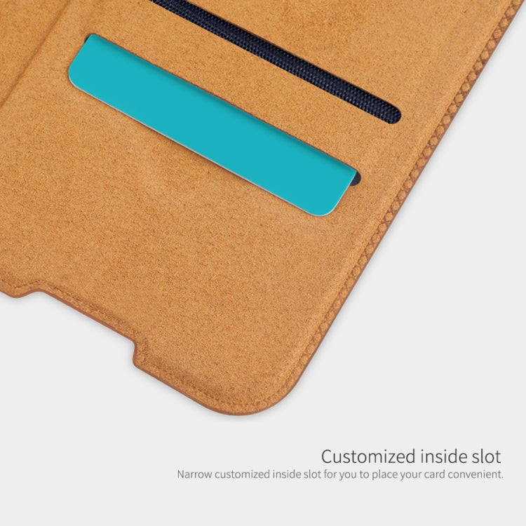 For OnePlus Nord N100 NILLKIN QIN Series Crazy Horse Texture Horizontal Flip Leather Case with Card Slot(Brown) - OnePlus Cases by NILLKIN | Online Shopping South Africa | PMC TechLife