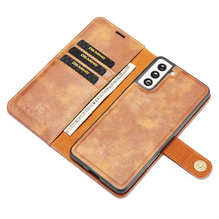 For Samsung Galaxy S21 5G DG.MING Crazy Horse Texture Flip Detachable Magnetic Leather Case with Holder & Card Slots & Wallet(Brown) - free shipping - PMC TechLife - Order now!