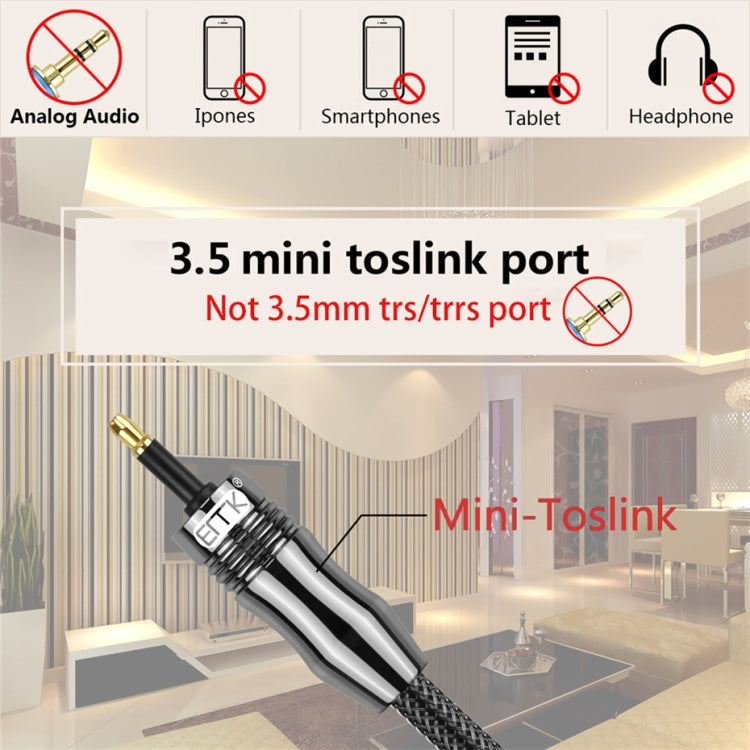 EMK OD6.0mm 3.5mm Digital Sound Toslink to Mini Toslink Digital Optical Audio Cable, Length:1.5m - Audio Optical Cables by EMK | Online Shopping South Africa | PMC TechLife | Buy Now Pay Later Mobicred