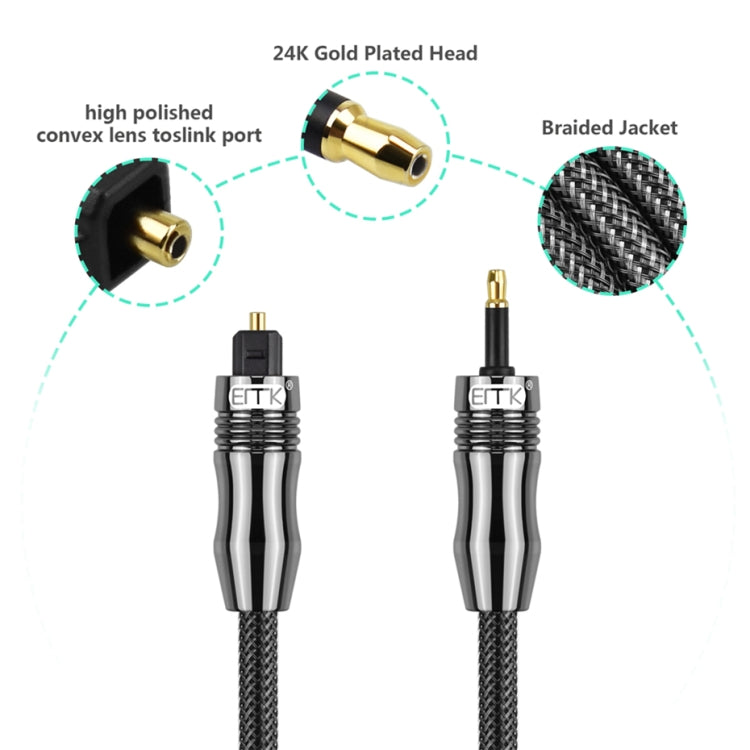 EMK OD6.0mm 3.5mm Digital Sound Toslink to Mini Toslink Digital Optical Audio Cable, Length:3m - Audio Optical Cables by EMK | Online Shopping South Africa | PMC TechLife | Buy Now Pay Later Mobicred